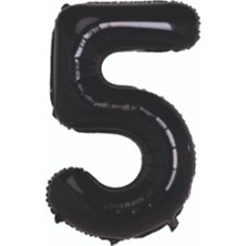 Party Express 34" Folyo Rakam 76CM "5" Siyah / Black