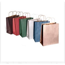 Kraft Çanta 18X8X24 25 Adet Kağıt Poşet Çanta