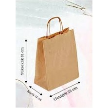 Kraft Çanta 25X12X31 25 Adet Kağıt Poşet Çanta