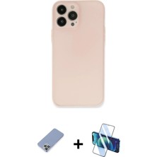 Cepte Toptan iPhone 13 Pro Atlas Minimal Prime - Siyah 3D Antistatik Seramik Nano Ekran Koruyucu + Koyu Yeşil Metal Kamera Lens Koruma Cam