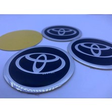 Restinal Corolla 60 mm Jant Göbek Amblem Etiketi – Siyah Arma