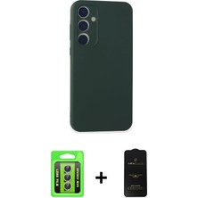 Cepte Toptan Galaxy A35 5g Kozmos Yansıma Özel Seri - Siyah 6d Antistatik Mat Seramik Hayalet Nano Ekran Koruyucu + Gümüş Raze Metal Kamera Lens