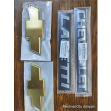 Restinal Chevrolet+Lacetti Yazı+Ön-Arka Arma Ön ve Arka Arma 2005 - 2008 Armalar 11.5cm 4 Lü Set 3D 3m