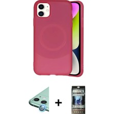 Cepte Toptan iPhone 11 Ufuk Serisi - Siyah 34D Hayalet Izgaralı Cam + Mavi Raze Metal Kamera Lens