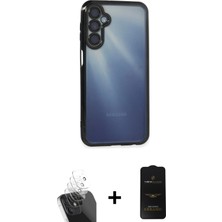 Cepte Toptan Galaxy A15 4g Vadi Minimal - Siyah 6d Antistatik Mat Seramik Hayalet Nano Ekran Koruyucu + Şeffaf Kamera Lens Koruma Cam