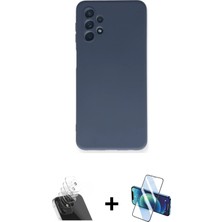 Galaxy A52 Ahenk Serisi - Siyah 3D Antistatik Cam Ekran Koruyucu + Şeffaf Kamera Lens Koruma Cam