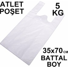 Beyaz Atlet Poşet Battal Boy 35X70 cm ( 5 kg )