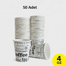 Kullan At Karton Bardak 4 Oz 50 Adet Sıcak İçecekler İçin Modern Tasarım