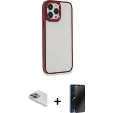 Cepte Toptan iPhone 13 Pro Max Eksen Doku Prime - Siyah 3D Antistatik Hayalet Cam Ekran Koruyucu + Sierra Blue Pers Alüminyum Kamera Lens