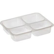 4 Bölmeli Film Yapıştırmalı Şeffaf Gıda Kabı 400 Adet