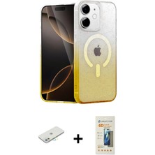 Cepte Toptan iPhone 11 Eksen Minimal Özel Seri - Siyah 6d Mat Seramik Hayalet Nano Ekran Koruyucu + Sarı Renkli Kamera Lens Koruma Cam
