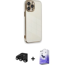 Cepte Toptan iPhone 15 Pro Yankı Serisi - Siyah Bilvis 5in1 5d Magic Hayalet Cam Ekran Koruyucu + Siyah Raze Metal Kamera Lens