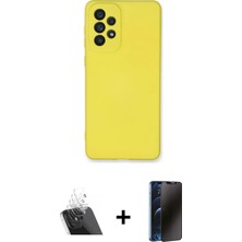 Cepte Toptan Galaxy A53 5g Ahenk Serisi - Siyah 3D Antistatik Hayalet Cam Ekran Koruyucu + Şeffaf Kamera Lens Koruma Cam