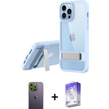 Cepte Toptan iPhone 13 Pro Max Yadigar Yansıma - Siyah Bilvis 5in1 3D Magic Cam Ekran Koruyucu + Yeşil Neon Fosforlu Kamera Lens