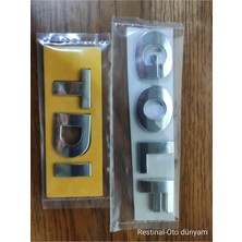 Restinal Vw Golf Bagaj Yazı + Tdi Bagaj Yazısı Krom Arka Bagaj Yazısı Set