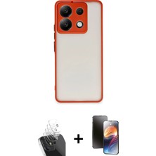 Cepte Toptan Redmi Note 13 Pro 5g Ahenk Çizgi Serisi - Siyah 3D Antistatik Mat Seramik Nano Ekran Koruyucu + Şeffaf Kamera Lens Koruma Cam