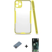 Cepte Toptan iPhone 11 Pro Atlas Asil Serisi - Şeffaf 360 Full Body Arka Koruyucu + Gökkuşağı Shine Kamera Lens Koruma Cam