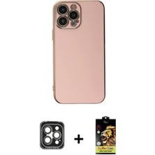 Cepte Toptan iPhone 15 Pro Max Yankı Serisi - Siyah Buffer Cam Ekran Koruyucu + Gri Pvd Metal Kamera Lens