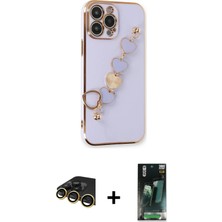 Cepte Toptan iPhone 14 Pro Max Nova Işık Prime - Siyah 360 Mat Full Body Arka Koruyucu + Gold Raze Metal Kamera Lens