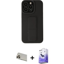 Cepte Toptan iPhone 13 Pro Max Çekirdek Yansıma - Siyah Bilvis 5in1 5d Magic Hayalet Cam Ekran Koruyucu + Rose Gold Rainbow Kamera Lens Koruma Cam