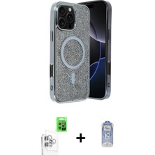 Cepte Toptan iPhone 16 Pro Eksen Çizgi - Siyah Joko Magic 5d Cam + Beyaz Raze Metal Kamera Lens