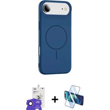 Cepte Toptan iPhone 17 Air Yankı Form Serisi - Siyah 3D Antistatik Seramik Nano Ekran Koruyucu + Lacivert Bilvis Titan Kamera Lens