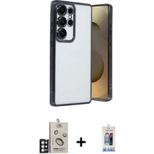 Galaxy S25 Ultra Vadi Minimal - Siyah Joko Magic 5d Cam + Gümüş Bilvis Titan Kamera Lens