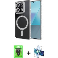 Redmi Note 13 Pro 4g Zirve Doku Prime - Siyah 3D Antistatik Seramik Nano Ekran Koruyucu + Siyah Raze Metal Kamera Lens