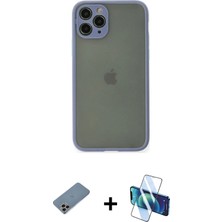 iPhone 11 Pro Ahenk Çizgi Serisi - Siyah 3D Antistatik Seramik Nano Ekran Koruyucu + Gökkuşağı Shine Kamera Lens Koruma Cam