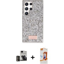 Galaxy S24 Ultra Vadi Klasik Serisi - Siyah Autokit 5in1 Fiber Polymer Nano Ekran Koruyucu + Gold Pvd Metal Kamera Lens