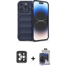 Cepte Toptan iPhone 15 Pro Max Atlas Koleksiyonu - Siyah Vanessa Magic Cam + Gri Pvd Metal Kamera Lens