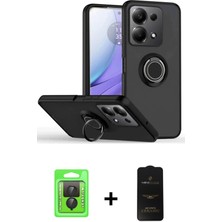 Cepte Toptan Redmi Note 13 Pro 4g Yörünge Çizgi - Siyah 6d Antistatik Mat Seramik Hayalet Nano Ekran Koruyucu + Siyah Raze Metal Kamera Lens