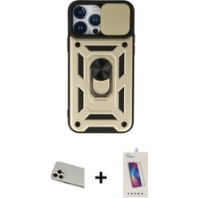 Cepte Toptan iPhone 13 Pro Max Ahenk Klasik - Siyah Joko 5d Cam + Rose Gold Rainbow Kamera Lens Koruma Cam