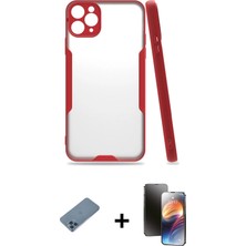 Cepte Toptan iPhone 11 Pro Atlas Asil Serisi - Siyah 3D Antistatik Mat Seramik Nano Ekran Koruyucu + Mavi Shine Kamera Lens Koruma Cam