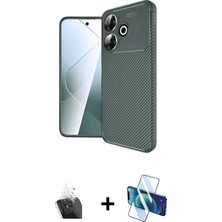 Cepte Toptan Redmi 13 4g Eksen Form Prime - Siyah 3D Antistatik Cam Ekran Koruyucu + Şeffaf Kamera Lens Koruma Cam