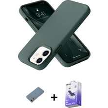 Cepte Toptan iPhone 12 Ahenk Serisi - Siyah Bilvis 5in1 5d Magic Hayalet Cam Ekran Koruyucu + Gümüş Shine Kamera Lens Koruma Cam