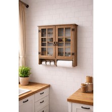 Boz Yapı Dekorasyon Dama %100 Doğal Ahşap Mutfak Rafı Terek