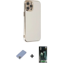 Cepte Toptan iPhone 12 Pro Yankı Serisi - Siyah 360 Mat Full Body Arka Koruyucu + Koyu Yeşil Metal Kamera Lens Koruma Cam