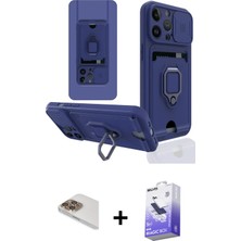 iPhone 13 Pro Max Vadi Form Prime - Siyah Bilvis 5in1 5d Magic Hayalet Cam Ekran Koruyucu + Gold Pers Alüminyum Kamera Lens