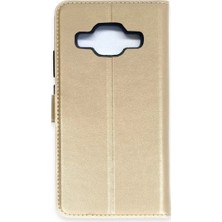 AK-SA-STR Newface Samsung Galaxy J5 Trend S Plus Kapaklı Kılıf - Gold