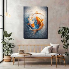 Artprinta Koi Balıkları Kanvas Tablo – Feng Shui Temalı Modern Duvar Dekoru