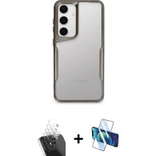 Cepte Toptan Galaxy A15 4g Akış Çizgi Koleksiyonu - Siyah 3D Antistatik Cam Ekran Koruyucu + Şeffaf Kamera Lens Koruma Cam