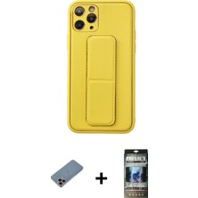 Cepte Toptan iPhone 11 Pro Akış Doku - Siyah 34D Hayalet Izgaralı Cam + Pembe Shine Kamera Lens Koruma Cam