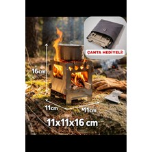 Chagri Mini Ateş Çukuru Kutusu Katlanabilir Taşınabilir Kamp Için Çanta Hediyeli 11X11X16CM