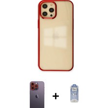 Cepte Toptan iPhone 12 Pro Max Doruk Doku Prime - Siyah Joko Magic 5d Cam + Turuncu Neon Fosforlu Kamera Lens