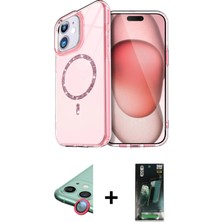 Cepte Toptan iPhone 11 Kıvılcım Form Prime - Şeffaf 360 Full Body Arka Koruyucu + Kırmızı Raze Metal Kamera Lens