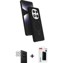 Cepte Toptan Redmi Note 14 Pro 4g Iz Işık Koleksiyonu - Şeffaf Hayalet Polymer Nano Ekran Koruyucu + Gümüş Pvd Metal Kamera Lens