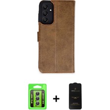 Cepte Toptan Galaxy A35 5g Siluet Işık Serisi - Siyah 6d Antistatik Mat Seramik Hayalet Nano Ekran Koruyucu + Gümüş Raze Metal Kamera Lens