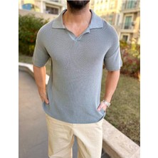 Elku Moda Tişört Terletmez Pamuklu T-Shirt Yumuşak Dokulu Oversize Tshirt Polo Yaka Rahat Kesim Triko Tişört
