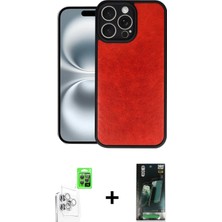 Cepte Toptan iPhone 16 Pro Kıvılcım Işık Serisi - Siyah 360 Mat Full Body Arka Koruyucu + Beyaz Raze Metal Kamera Lens